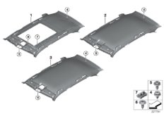 Потолок для BMW F15 X5 35iX N55 (схема запасных частей)