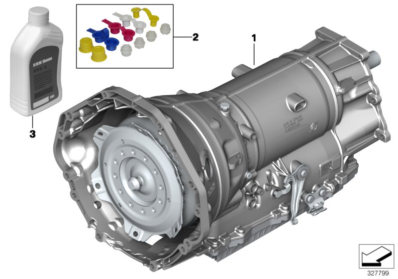 АКПП GA8HP70Z - привод на все колеса для BMW F13N 650iX 4.4 N63N (схема запчастей)