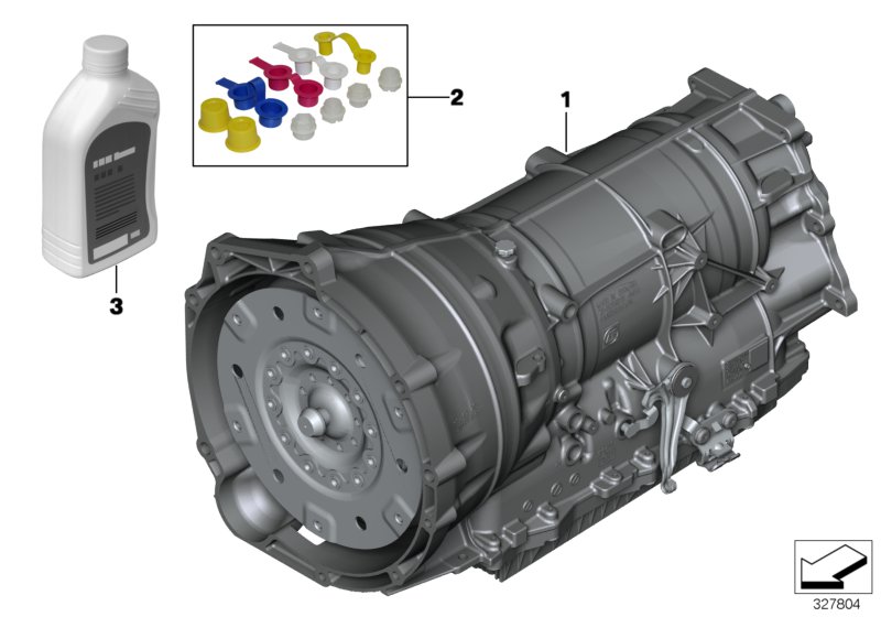 АКПП GA8HP70Z - привод на все колеса для BMW E70N X5 M50dX N57X (схема запчастей)