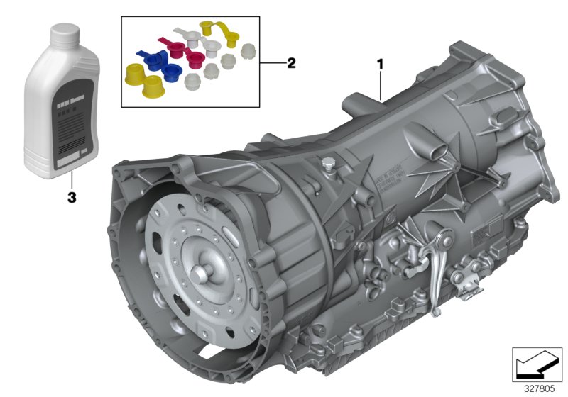 АКПП GA8HP45Z - привод на все колеса для BMW F15 X5 28iX N20 (схема запчастей)