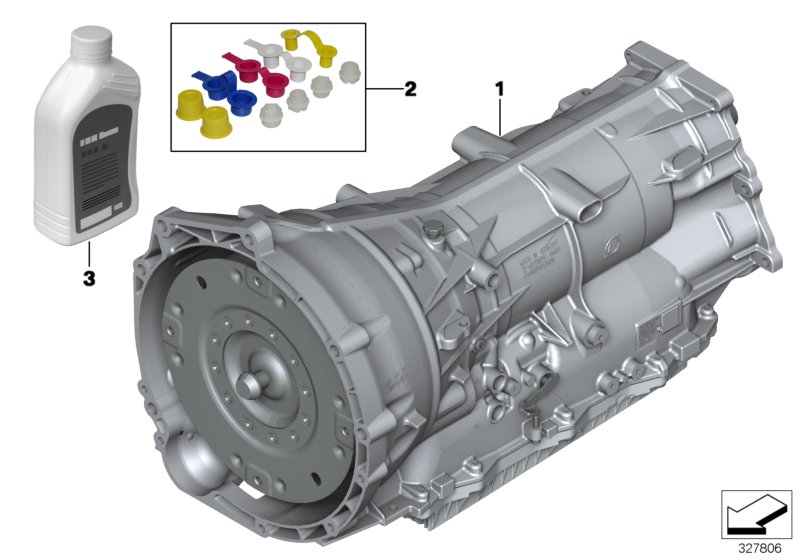 АКПП GA8HP45Z - привод на все колеса для BMW F15 X5 25dX N47S1 (схема запчастей)