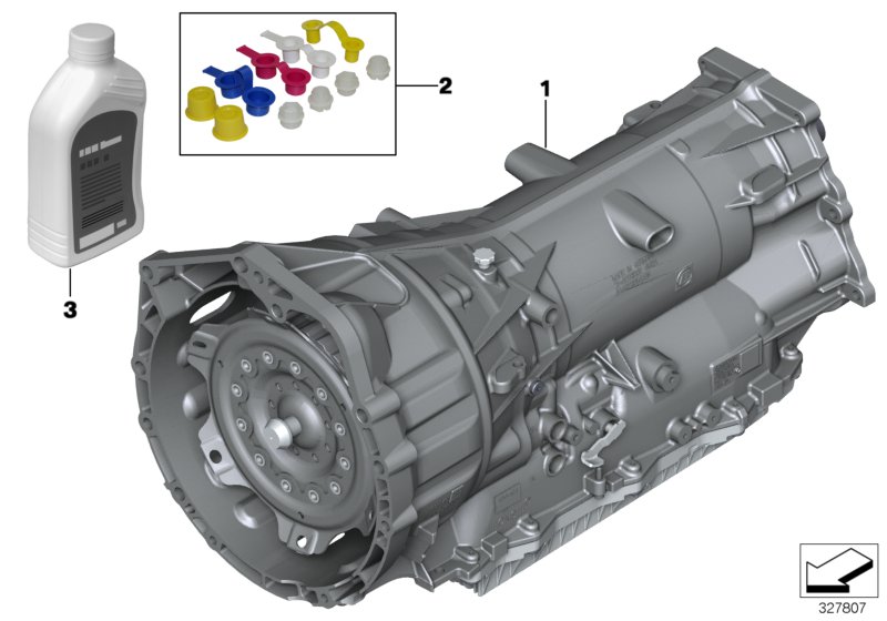 АКПП GA8HP45Z - привод на все колеса для BMW F36 420iX N20 (схема запчастей)