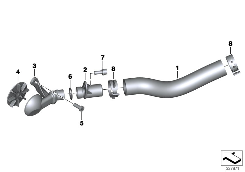 Система вентиляции картера двигателя для BMW K22 R nineT Pure (0J11, 0J13) 0 (схема запчастей)