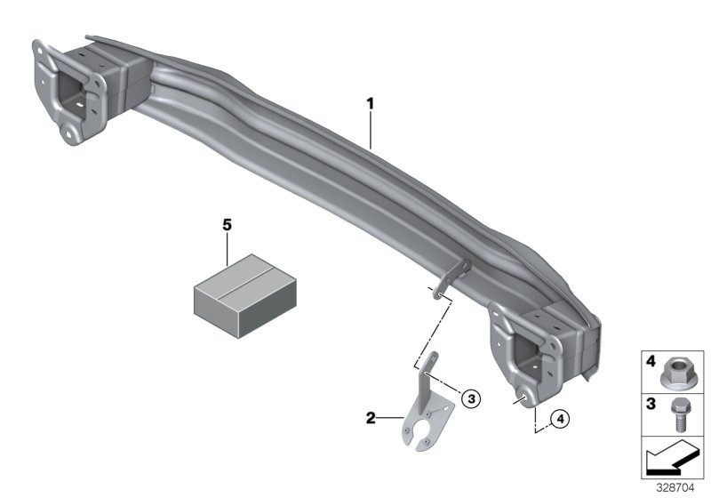 Дооснащение подг.под задний кронштейн для MINI R60 Cooper S N18 (схема запчастей)