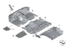 облицовка днища для BMW F15 X5 35iX N55 (схема запасных частей)