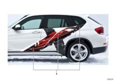 Наклейка специальной серии Powder Ride для BMW E84 X1 20iX N20 (схема запасных частей)