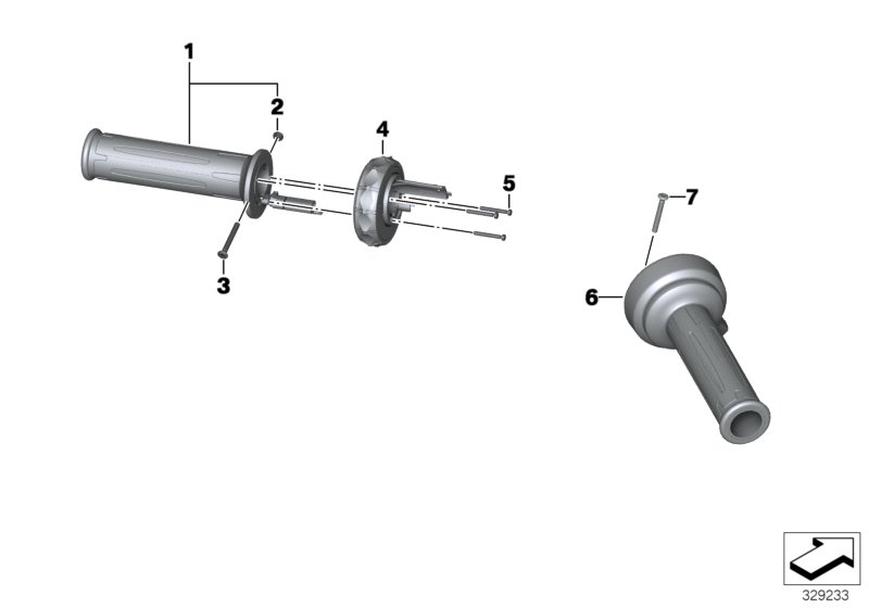 Ручки руля без подогр./мультиконтроллер для BMW K51 R 1250 GS Adv. (0J51, 0J53) 0 (схема запчастей)