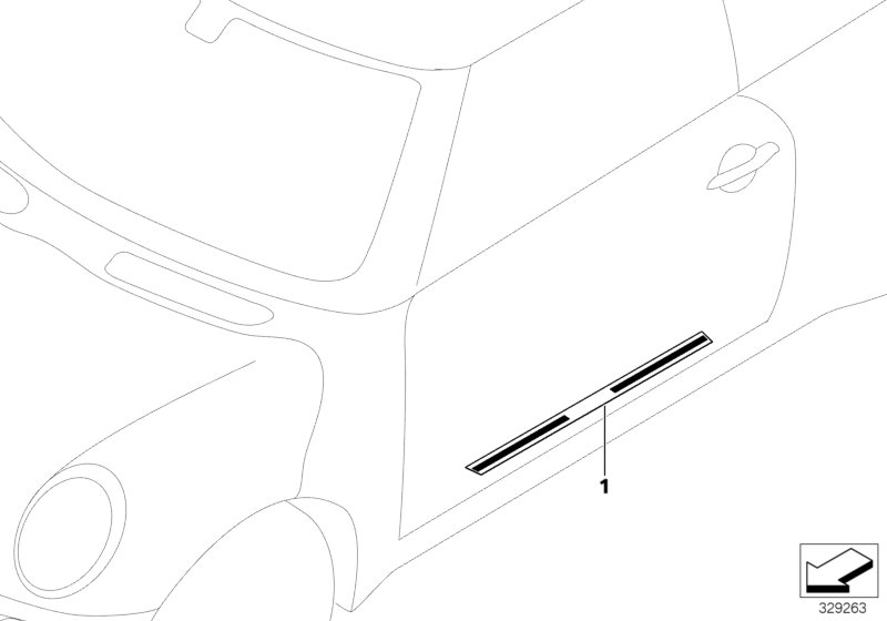Накладка порога для BMW R56 Cooper S N14 (схема запчастей)