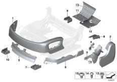 Сиденье Пд накладки сиденья для BMW RR6 Dawn N74R (схема запасных частей)