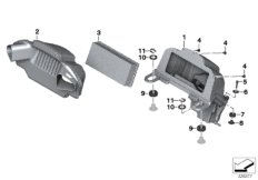 Система глушения шума всасывания для BMW K48 K 1600 GTL 17 (0F02, 0F12) 0 (схема запасных частей)
