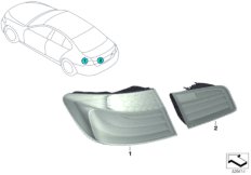 Переосн.блока задних фонарей Facelift для BMW F10 528iX N20 (схема запасных частей)