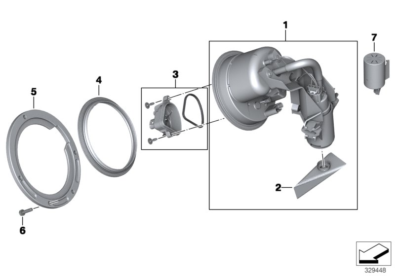 Топливный насос/фильтр для BMW K21 R nineT (0A06, 0A16) 0 (схема запчастей)