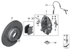 К-т торм.накладок пер.тормоза Power Kit для BMW F34 330d N57N (схема запасных частей)