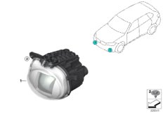 Фара направленного света для BMW F15 X5 50iX 4.0 N63N (схема запасных частей)