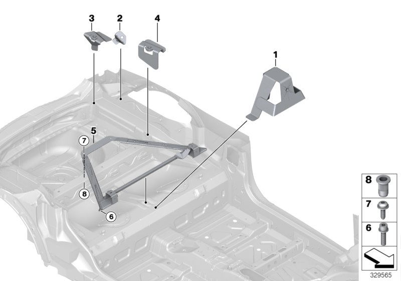 Кузовные вставки, доп.элементы для BMW R55N One D N47N (схема запчастей)