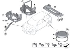Монтажные детали, кузов для BMW R60 Cooper ALL4 N16 (схема запасных частей)