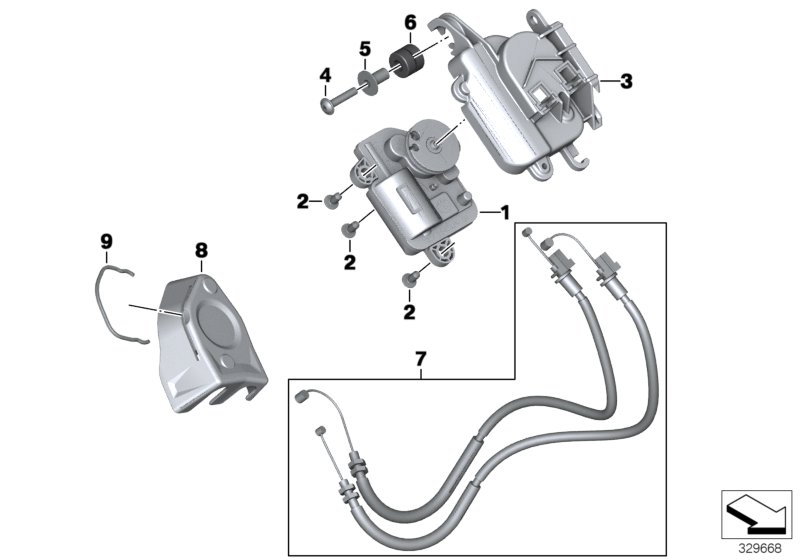 Заслонка глушителя для BMW K46 S 1000 RR 15 (0D10,0D21) 0 (схема запчастей)