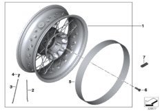 Колесо со спицами Зд для MOTO K21 R nineT 16 (0J01, 0J03) 0 (схема запасных частей)