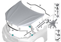 Капот/дополнительные элементы для BMW F15 X5 35iX N55 (схема запасных частей)