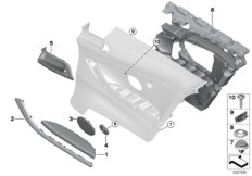 Доп.элементы боковой обшивки Зд для BMW F32 435i N55 (схема запасных частей)