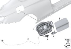 Заслонка заливного отверстия для BMW F32 428i N20 (схема запасных частей)