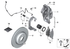 К-т торм.накладок пер.тормоза Power Kit для BMW F11N 530d N57N (схема запасных частей)