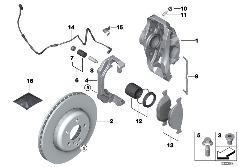 К-т торм.накладок пер.тормоза Power Kit для BMW F11N 520d B47 (схема запчастей)