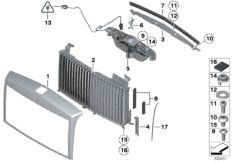Решетка радиатора / фигура на капоте для BMW RR1N Phantom EWB N73 (схема запасных частей)