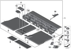 Визуальная защита багажного отделения для BMW F07N 550iX 4.0 N63N (схема запасных частей)