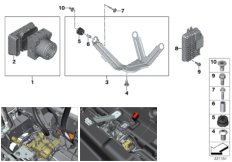 Гидроагрегат DSC/ЭБУ/кронштейн для BMW I01 i3 60Ah IB1 (схема запасных частей)