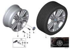 Л/с диск BMW с W-обр.спицами 447 - 19" для BMW F15 X5 25d B47 (схема запасных частей)
