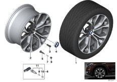 Л/с диск BMW c Y-обр.спицами 451 - 20" для BMW F15 X5 50iX 4.4 N63N (схема запасных частей)