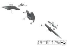 Облицовка Пд / Ср / Зд стойки для BMW F32 420i B48 (схема запасных частей)