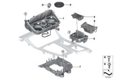 Доп.элементы центральной консоли для BMW F11N 530d N57N (схема запасных частей)