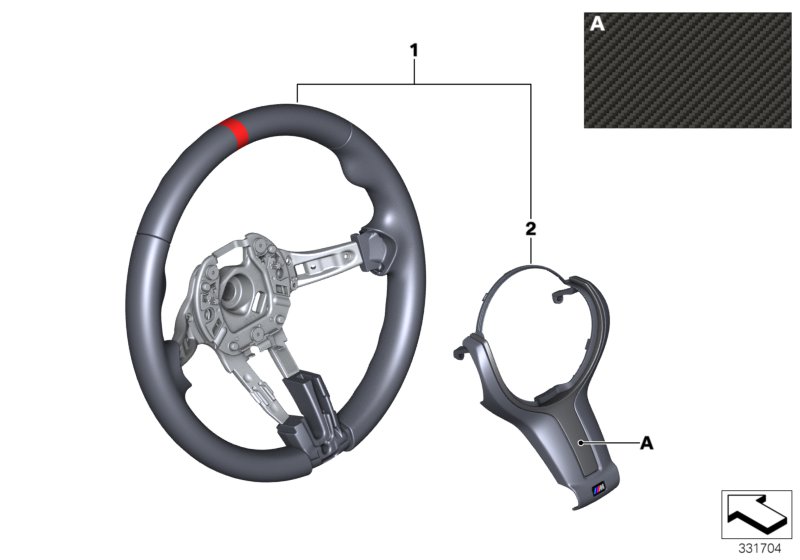 Рул.колесо M Performance II без диспл. для BMW F20 116i N13 (схема запчастей)