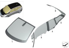 Остекление для BMW I01 i3 60Ah IB1 (схема запасных частей)