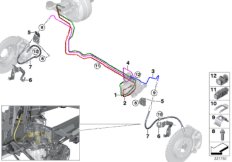 Трубопровод тормозного привода Пд для BMW I01N i3s 94Ah Rex XB4 (схема запасных частей)
