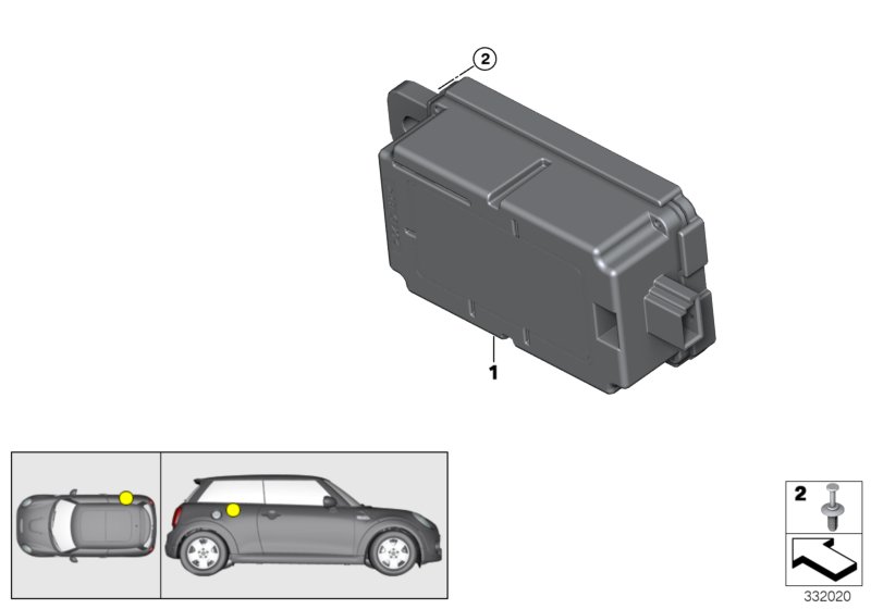 Дистанционное радиоуправление приемника для BMW F56 Cooper B38 (схема запчастей)