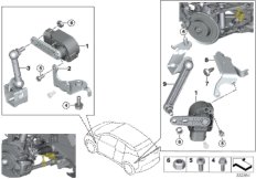 Датчик регулировки угла наклона фар для BMW I01 i3 60Ah IB1 (схема запасных частей)