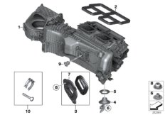 Детали корпуса кондиционера для BMW MOSP M235i Racing N55 (схема запасных частей)
