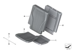 Мягкая часть и обивка задн.сид. 3-й ряд для BMW F15 X5 50iX 4.0 N63N (схема запасных частей)