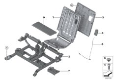 Каркас подушки заднего сиденья 3-й ряд для BMW F15 X5 35iX N55 (схема запасных частей)