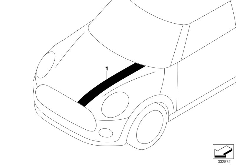 Декоративная полоса для BMW F55 Cooper B36C (схема запчастей)