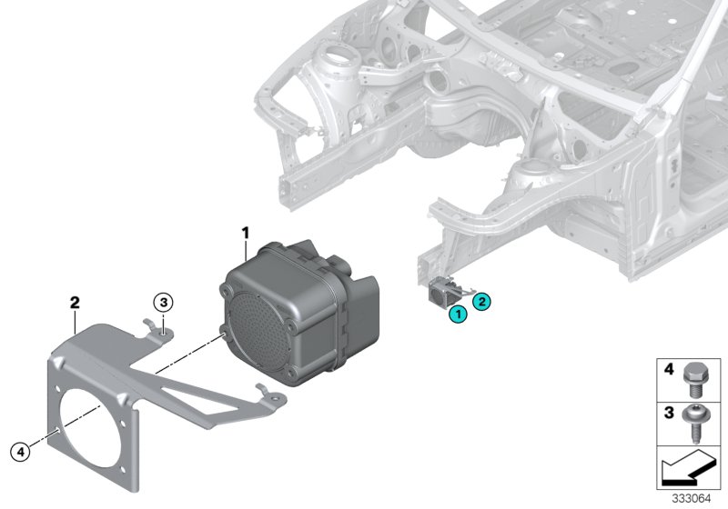 Автомобильный звуковой генератор для BMW F30 Hybrid 3 N55 (схема запчастей)