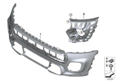 Облицовка аэродинамического к-та Пд для MINI F55 One First B38 (схема запасных частей)