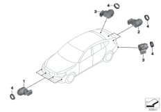 Ультразвуковой датчик для BMW F07 550iX 4.0 N63N (схема запасных частей)