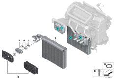 Испаритель/ предохранительный клапан для BMW F15 X5 25dX N47S1 (схема запасных частей)