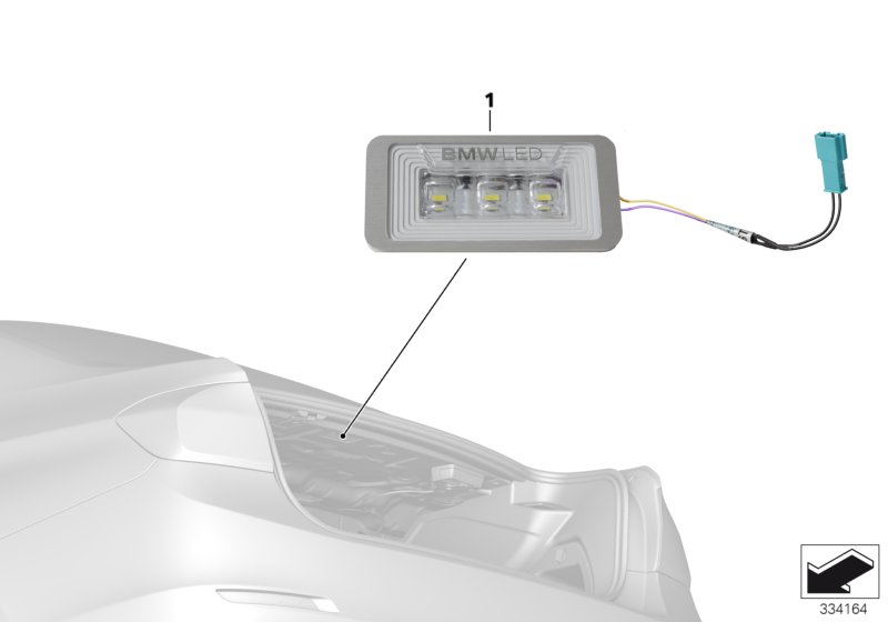 BMW Gepäckraumleuchte LED для BMW E66 730Ld M57N2 (схема запчастей)