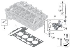 Головка блока цилиндров-доп.элементы для BMW R61 Cooper S ALL4 N18 (схема запасных частей)