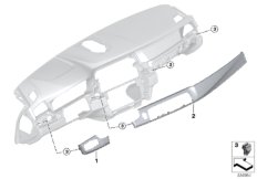 Декор.накладки панели приборов для BMW F11N 530dX N57N (схема запасных частей)